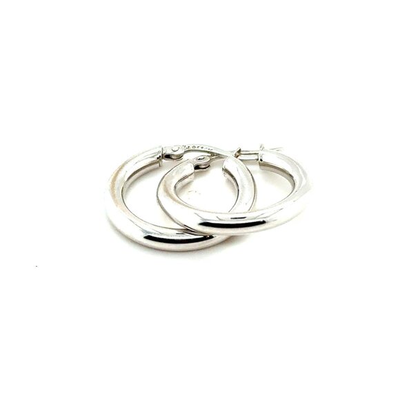 14K White Gold Hoops Earrings - Picture 2 of 3